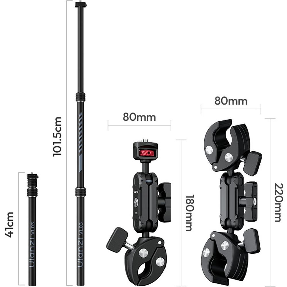 Ulanzi VL03 Motorcycle Invisible Selfie stick Holder