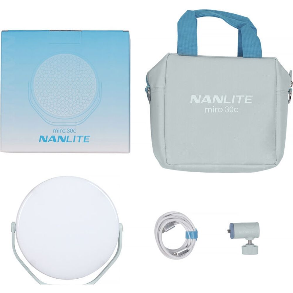 Nanlite Miro 30c LED Full-color Round Panel Light (mint blue)