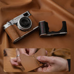 PGYTECH Leather Camera Case for Fujifilm X100VI – Clay Brown