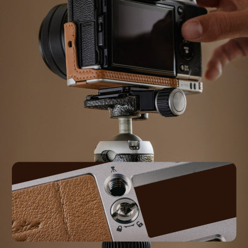PGYTECH Leather Camera Case for Fujifilm X100VI – Clay Brown