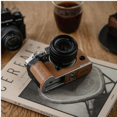 PGYTECH Leather Camera Case for Fujifilm X100VI – Clay Brown