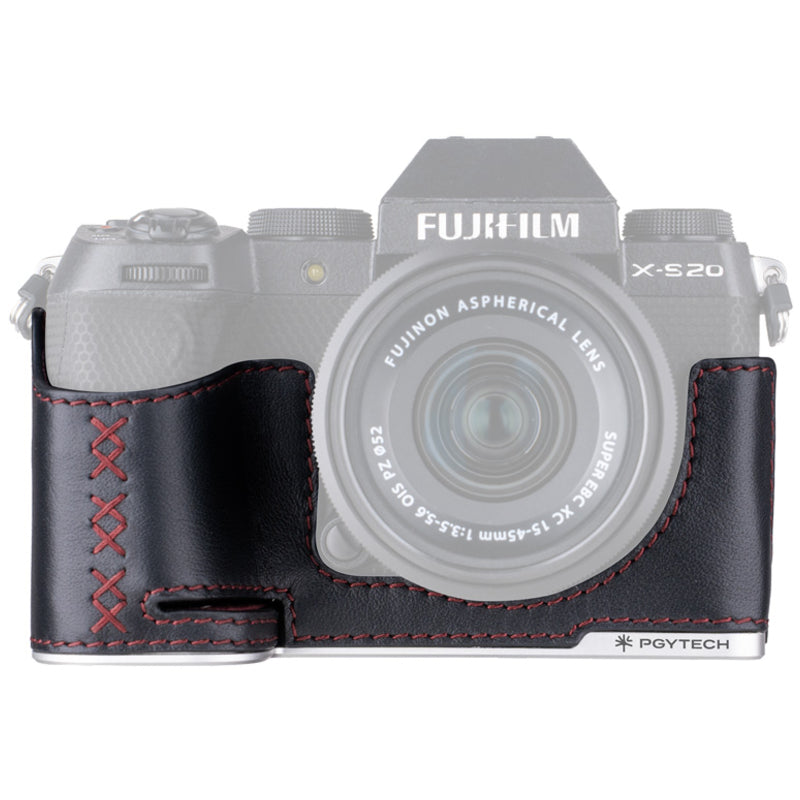 PGYTECH Leather Camera Case for Fujifilm X-S20 – Midnight Black