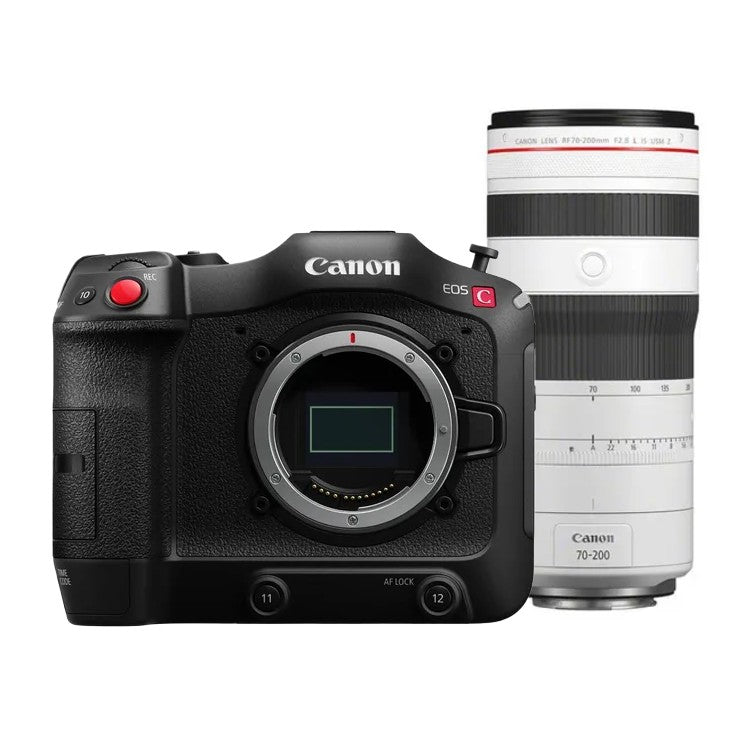 Canon EOS C70 Body + RF 70-200mm f/2.8L IS USM Z - White