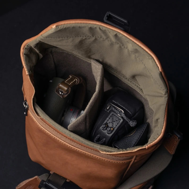 Wotancraft Pilot Travel Camera Bag 3.5L – Brown Leather