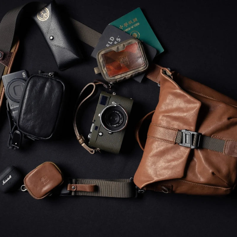 Wotancraft Pilot Travel Camera Bag 3.5L – Brown Leather