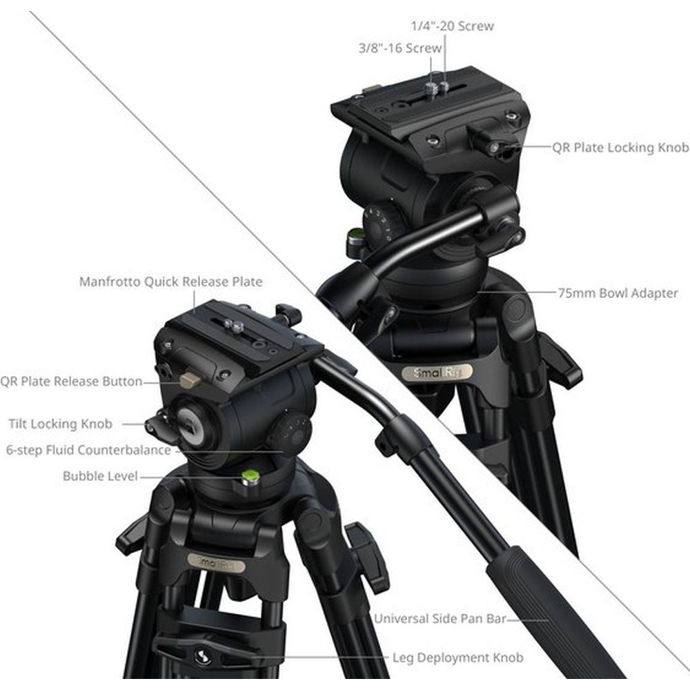 SmallRig 5579 FSD16 FreeSpeed Heavy-Duty Aluminum Alloy Tripod