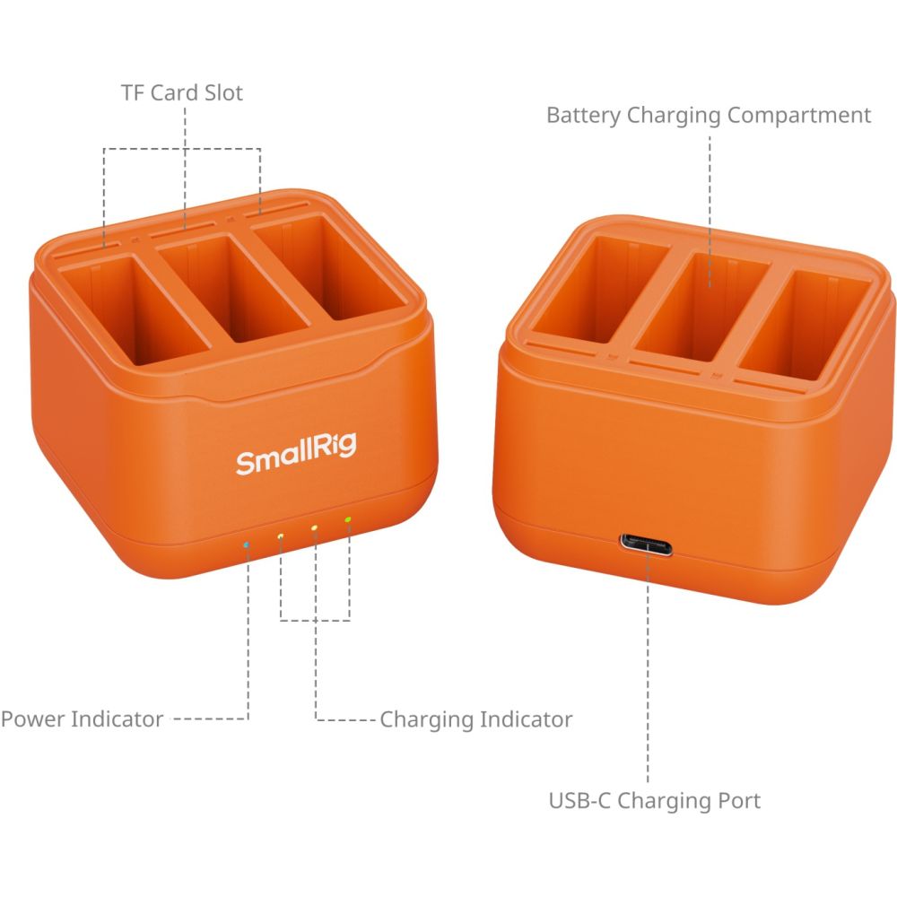 SmallRig 5921 Camera Battery Charger for DJI Action 6 / Action 5 Pro / Osmo 360