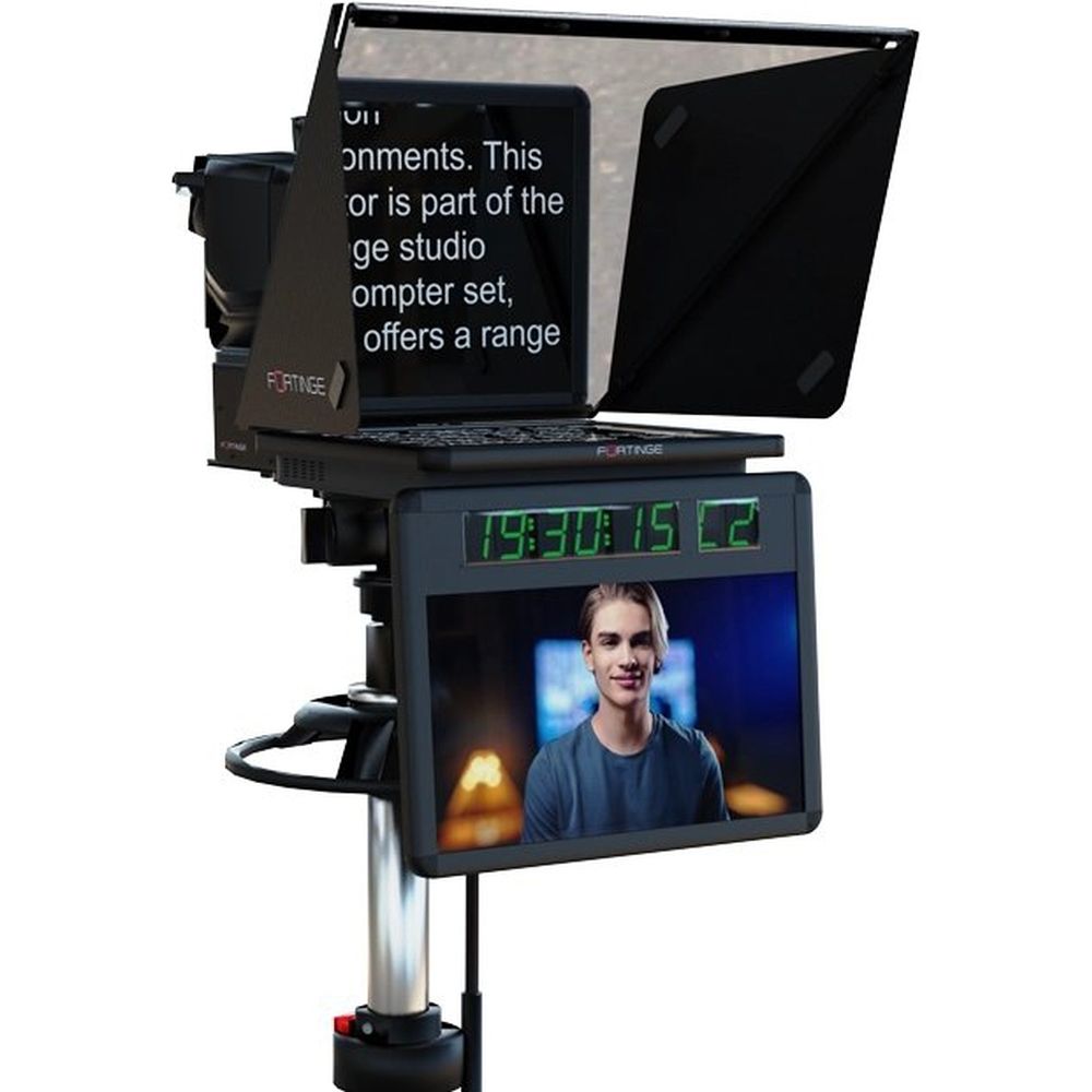 Fortinge VEGA 17 inch carbon hood teleprompter system for eng / studio cameras