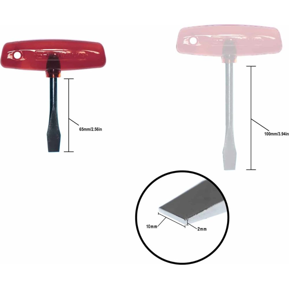 Filmsticks T-Handle Screwdriver - Standard Length in Red