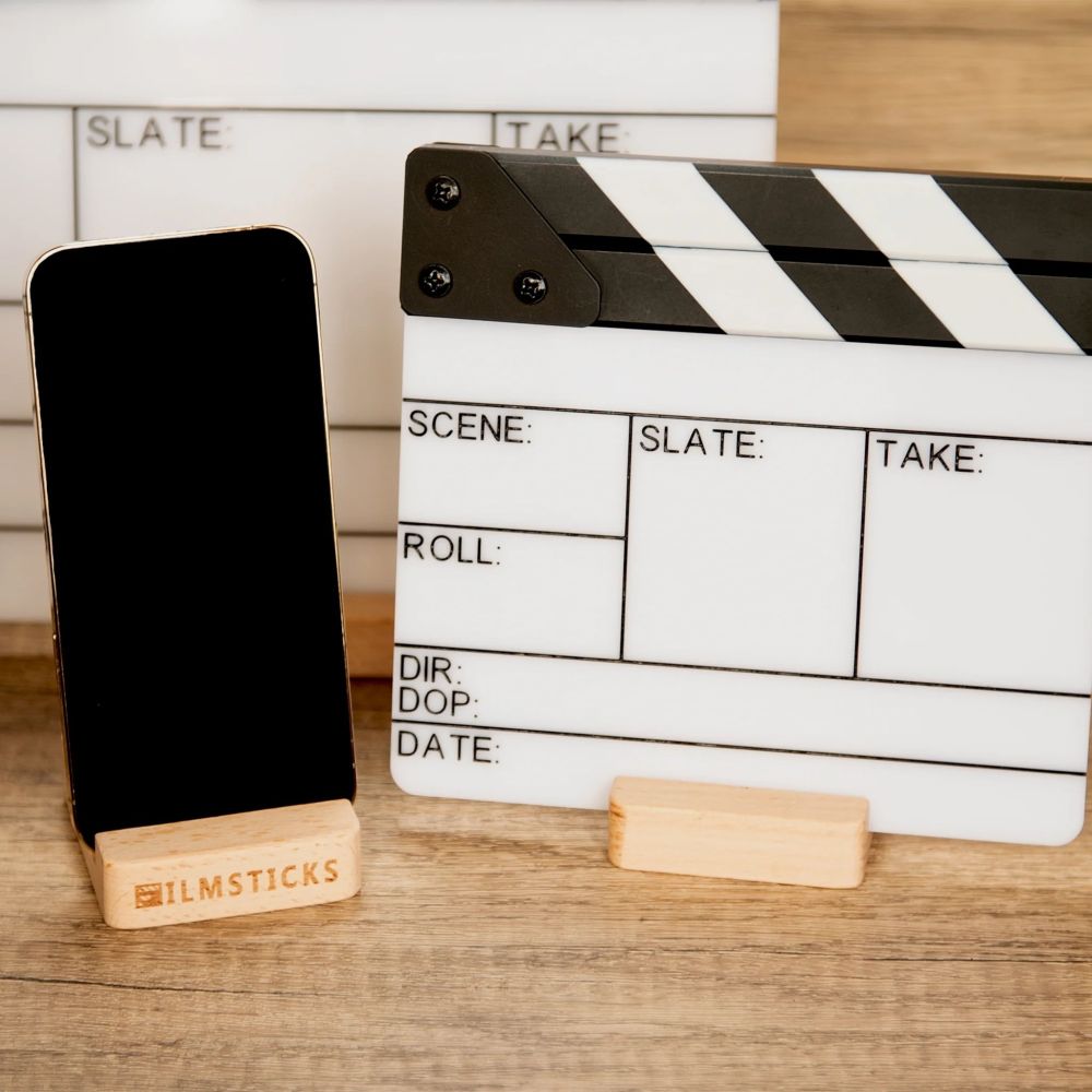Filmsticks Wooden Stand holder for Smart Phones and Clapperboard