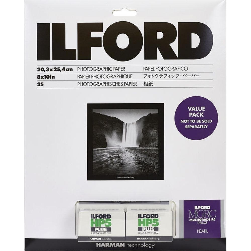 Ilford Multigrade RC Deluxe Pearl 20.3x25.4cm 25 sheets value pack incl. 2x HP5 Plus films