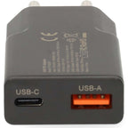 Nedis USB 20W/18W dual wall charger with Quick Charge 3.0 A