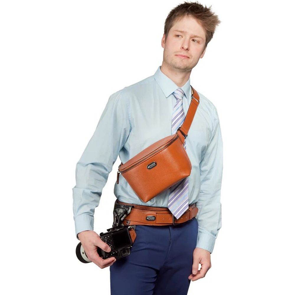 Spider SpiderPro Leather Sling Pouch, Brown