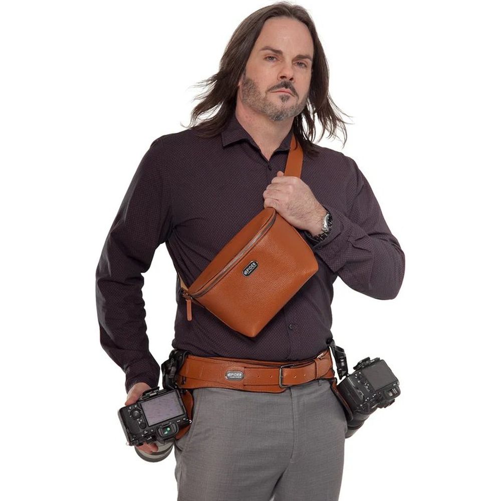 Spider SpiderPro Leather Sling Pouch, Brown