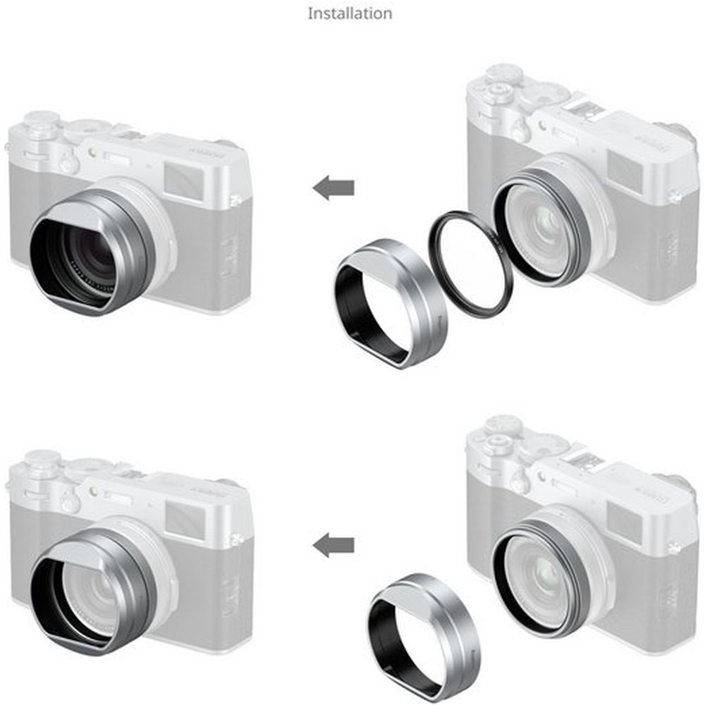 SmallRig 5851 UV filter with Lens Hood Kit for Fujifilm X100VI / X100V, silver