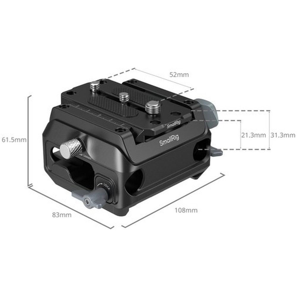 SmallRig 5366 Manfrotto-Type Mount Plate Kit with 15mm Dual Rod Clamp