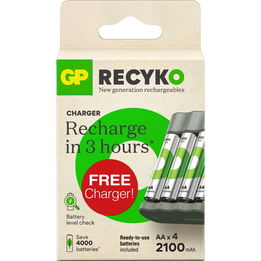 GP RECYKO B441 Charger incl. 4x AA 2100mAh