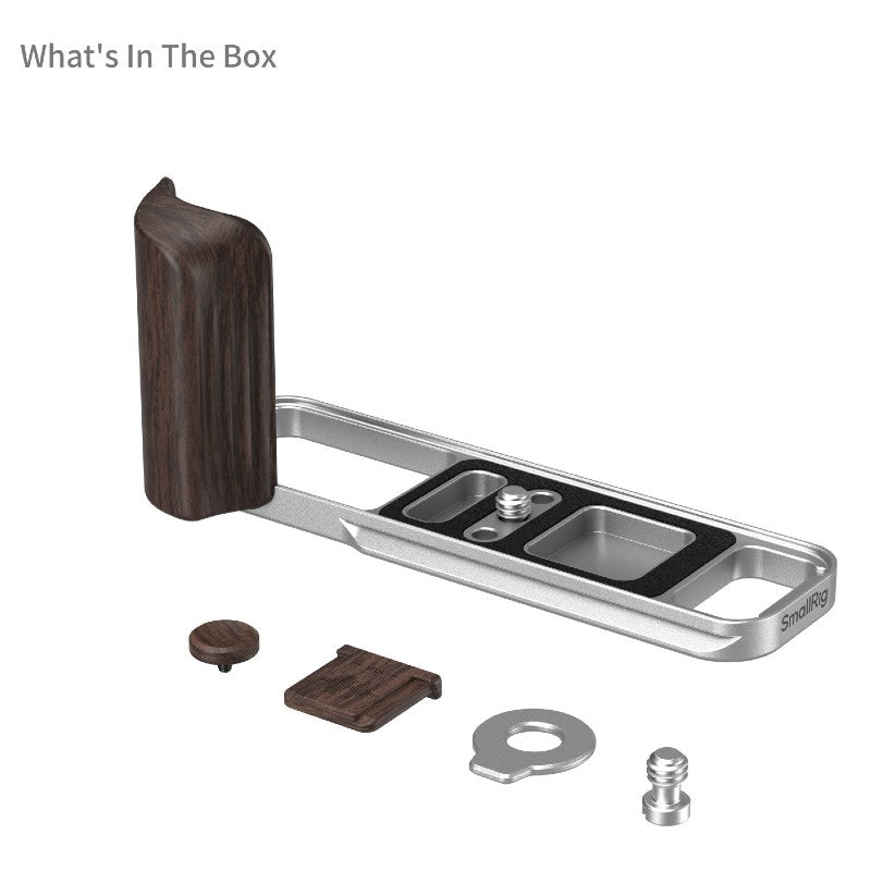 SmallRig L-Shaped Mount Plate with Wooden Handle for Fujifilm X-E5 Ebony Silver 6236