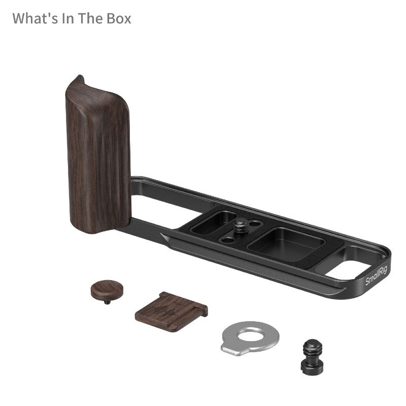 SmallRig L-Shaped Mount Plate with Wooden Handle for Fujifilm X-E5 Ebony Black 6236
