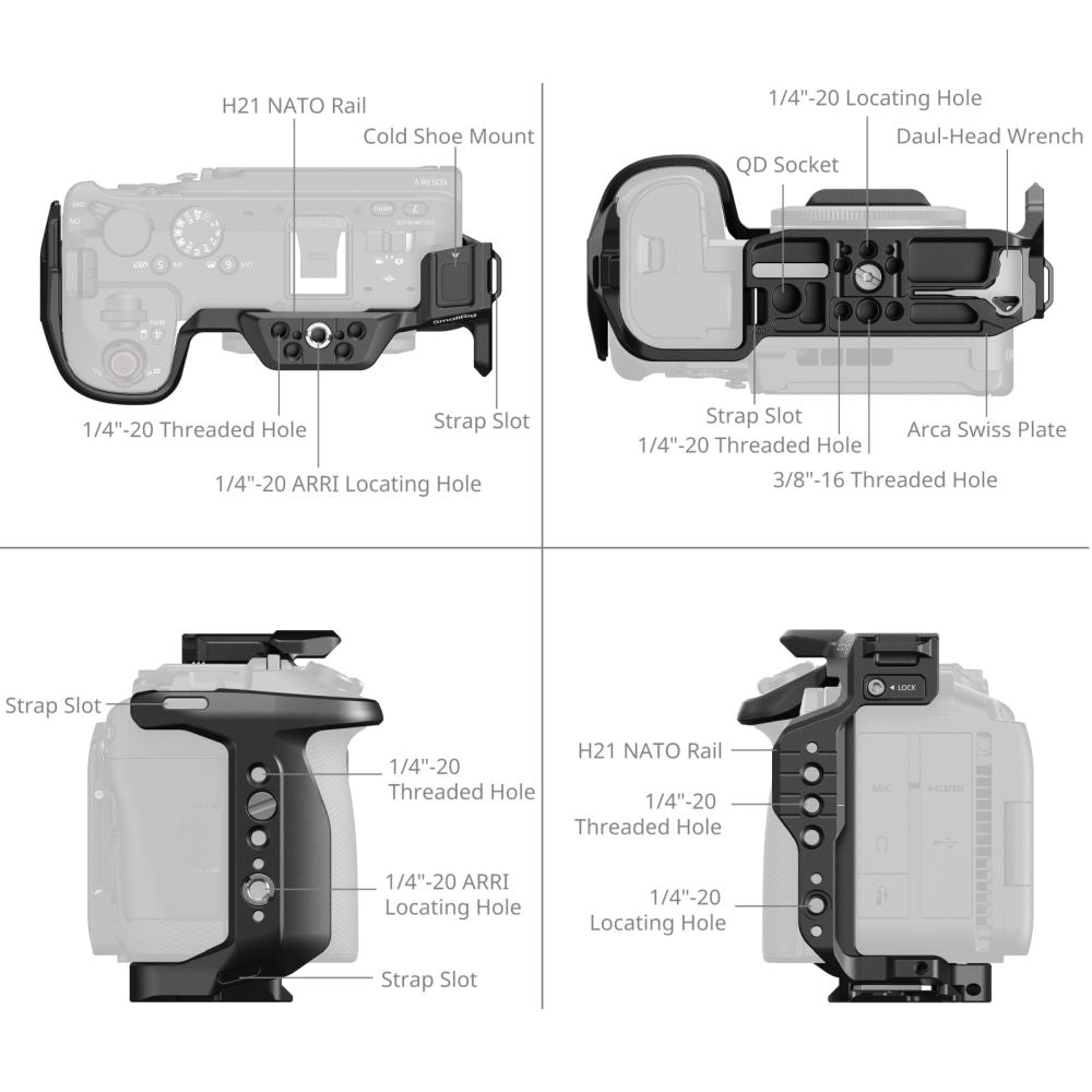SmallRig 6382 "HawkLock" Quick Release Vertical Shooting Cage Kit for Canon EOS R6 V