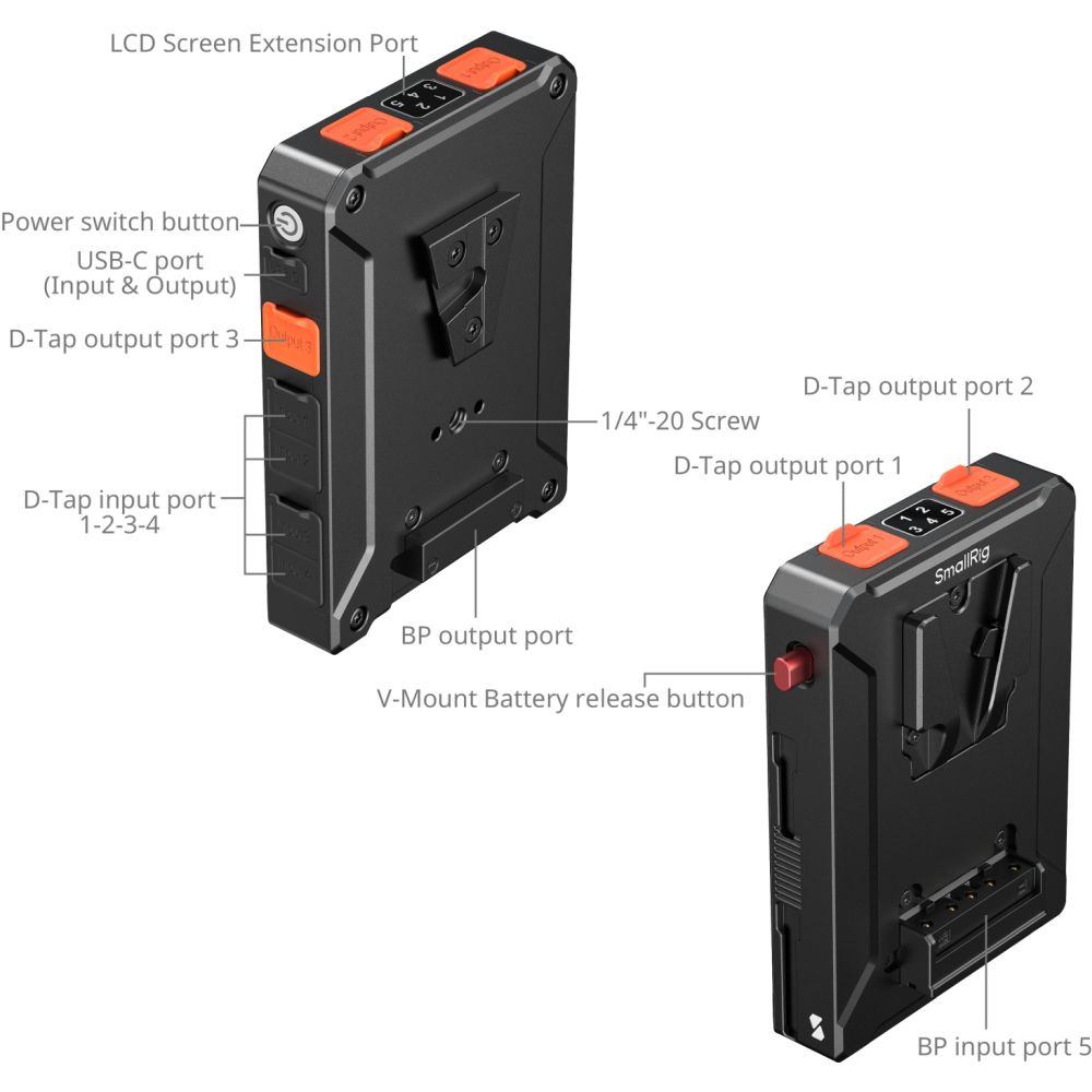 SmallRig 5653 Intelligent Power Management V-Mount Battery Adapter Plate (Basic Edition)