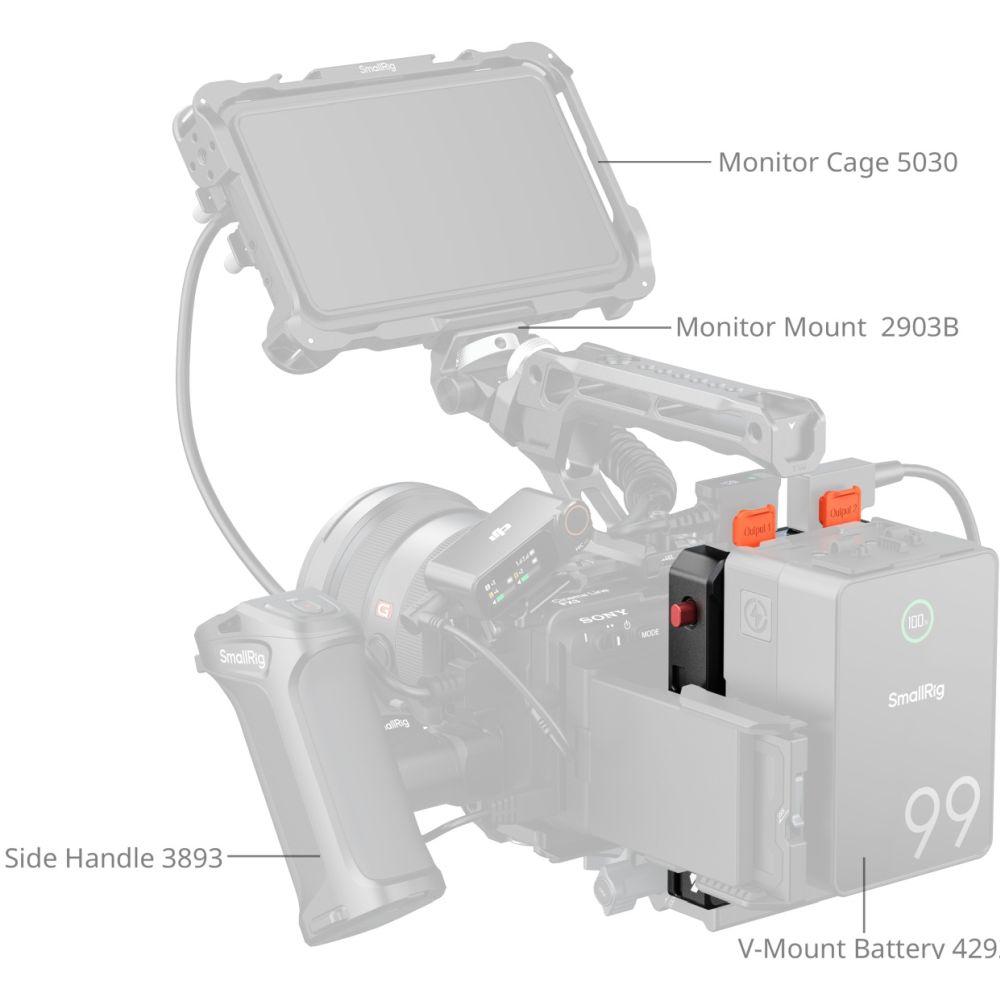 SmallRig 5653 Intelligent Power Management V-Mount Battery Adapter Plate (Basic Edition)