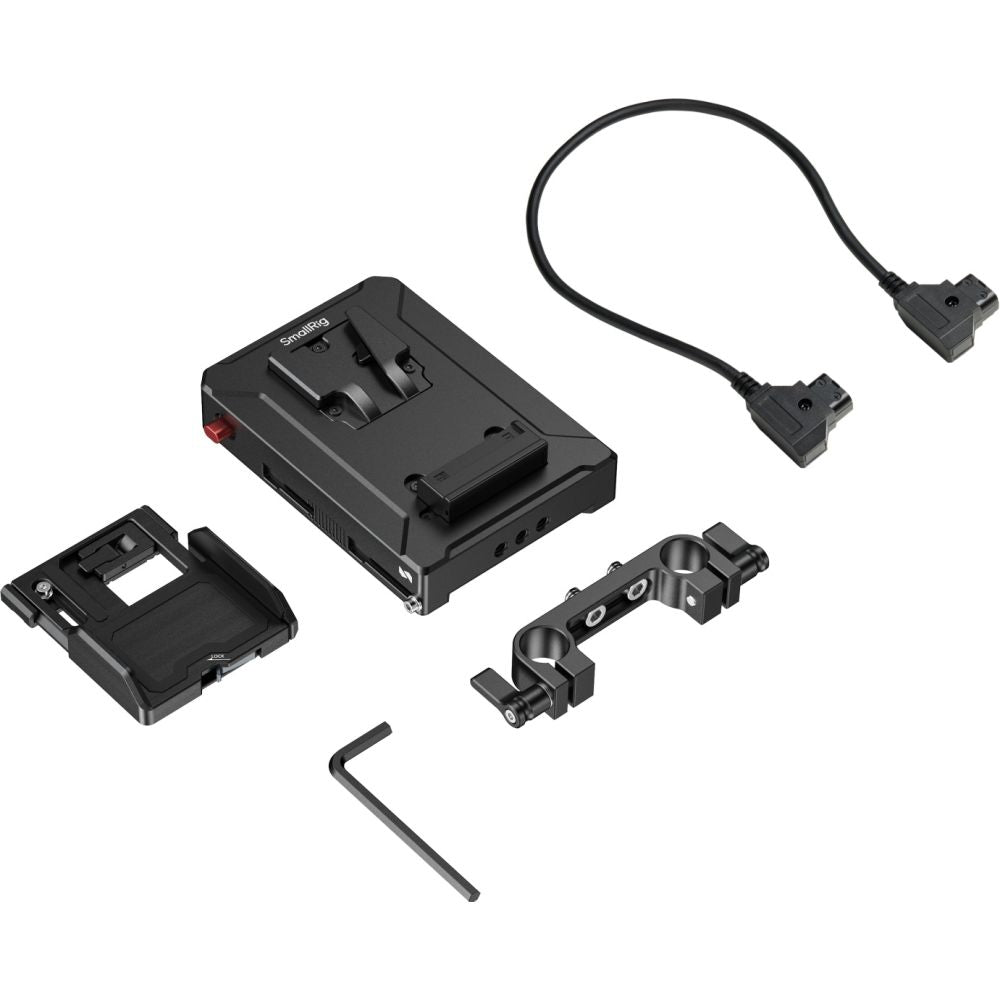 SmallRig 5881 Intelligent Power Management V-Mount Battery Adapter Plate (With 15mm Dual Rod Clamp)