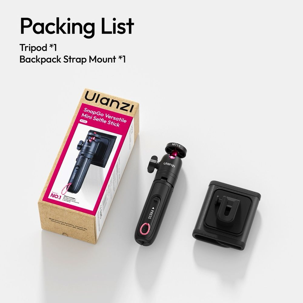 Ulanzi MT55 SnapGo Mini Selfie stick Tripod (1/4" Mount)