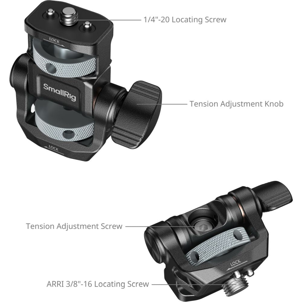 SmallRig 6314 Monitor Support for Horizontal & Vertical Shooting with ARRI 3/8"-16 Locating Screw