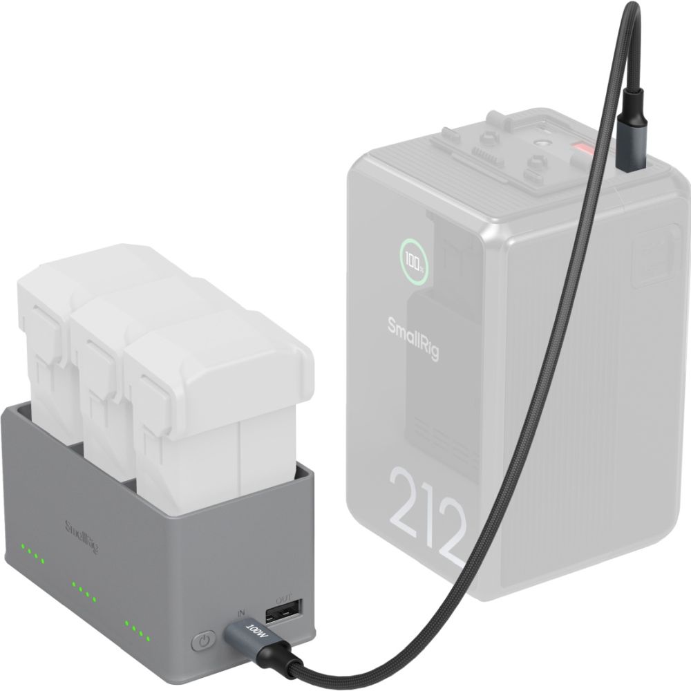 SmallRig 6502 100W Battery Charger for DJI Mini 5 / 4 / 3 Pro