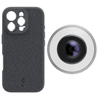 ShiftCam iPhone 16 Pro case Dark Grey Fabric + LensUltra 10x macro smartphone lens